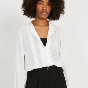 NWT Frank & Oak Pintuck Detail Chiffon Blouse